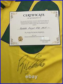 Hand Signed Rivaldo Brazil 1998 Legend Shirt With Coa Included