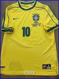 Hand Signed Rivaldo Brazil 1998 Legend Shirt With Coa Included