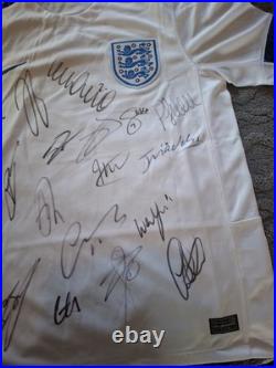 Hand Signed Squad England Shirt With Fa Coa