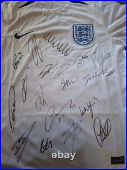 Hand Signed Squad England Shirt With Fa Coa