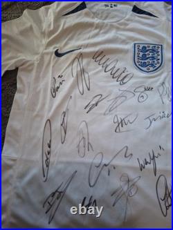 Hand Signed Squad England Shirt With Fa Coa