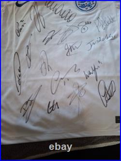 Hand Signed Squad England Shirt With Fa Coa