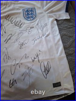 Hand Signed Squad England Shirt With Fa Coa