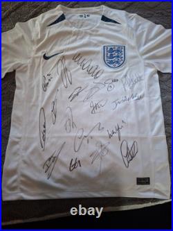 Hand Signed Squad England Shirt With Fa Coa