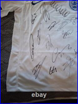 Hand Signed Squad England Shirt With Fa Coa