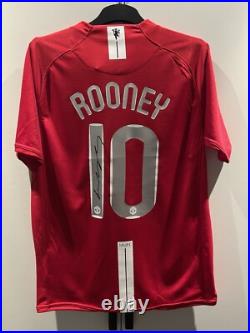 Hand Signed Wayne Rooney Man United RARE 2008 CHAMPIONS LEAGUE Shirt EXACT PROOF