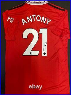 Hand signed antony shirt manchester united 2022/2023 with COA