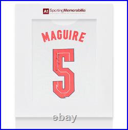 Harry Maguire Signed Shirt England 2020, Number 5 Gift Box Autograph