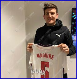Harry Maguire Signed Shirt England 2020, Number 5 Gift Box Autograph