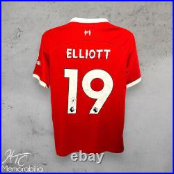 Harvey Elliott Liverpool 23/24 Signed Football Shirt COA Proof