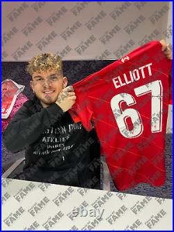 Harvey Elliott Signed & Framed Liverpool Shirt League Cup Exact PROOF AFTAL COA