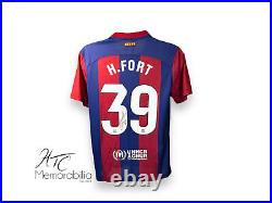 Hector Fort Barcelona Signed 23/24 Football Shirt COA Proof