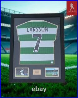 Henrik Larsson Signed & Framed Celtic Shirt With Icons Authentication