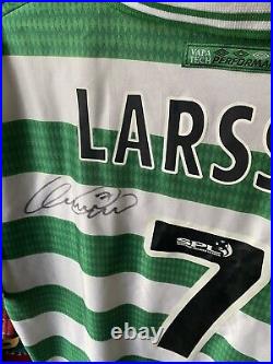 Henrik Larsson Signed Replica 97/98 Celtic Shirt Coa
