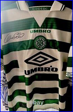 Henrik Larsson Signed Replica 97/98 Celtic Shirt Coa