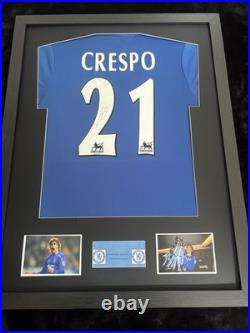 Hernan Crespo Signed And Framed Chelsea Shirt With COA