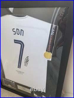 Heung Min Son Tottenham Hotspur framed Signed Shirt & Winners Euros Medal