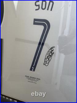 Heung Min Son Tottenham Hotspur framed Signed Shirt & Winners Euros Medal
