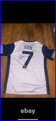 Heung min Son Signed Tottenham home shirt with Coa