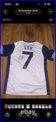 Heung min Son Signed Tottenham home shirt with Coa