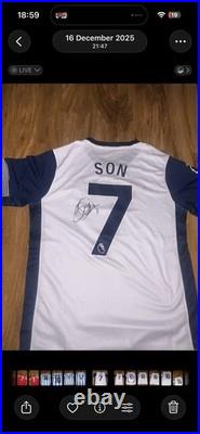 Heung min Son Signed Tottenham home shirt with Coa