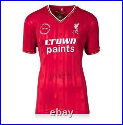 Ian Rush Front Signed Liverpool FC 1986 Home Shirt In Deluxe Packaging