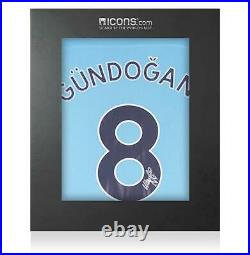 Ilkay Gundogan Back Signed Manchester City 2020-21 Home Shirt In Deluxe Packagin