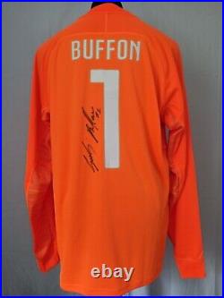 Italy Number 1 Goalkeeper Orange Shirt Signed Gianluigi Buffon Guarantee