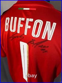 Italy Number 1 Goalkeeper Shirt Signed Gianluigi Buffon Guarantee