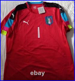 Italy Number 1 Goalkeeper Shirt Signed Gianluigi Buffon Guarantee