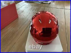 JSA PATRICK MAHOMES signed Kansas City CHIEFS Chrome Mini Football Helmet Withbox