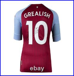 Jack Grealish Signed Aston Villa Shirt 2020-2021, Home, Number 10 (Fan Style)