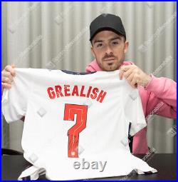 Jack Grealish Signed England Shirt 2021-2022, Home, Number 7 Autograph
