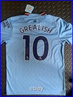 Jack Grealish signed man city home shirt 22/23