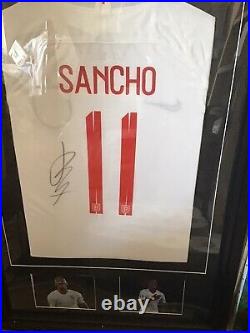 Jadon SANCHO signed England 2018 Shirt Framed With COA