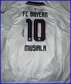 Jamal Musiala Signed Fc Bayern Munich Away Shirt Size L 26/27 Exact Proof Coa