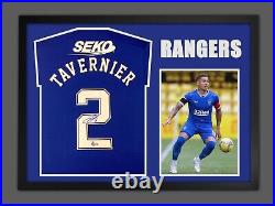 James Tavernier Signed Rangers Fc Football Shirt In Framed Grand Design Display
