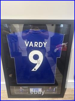 Jamie Vardy Signed Leicester Shirt Framed With COA England