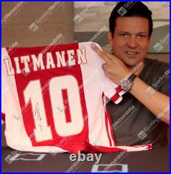 Jari Litmanen Signed Ajax 2021/22 Home Shirt Number 10 Autograph Jersey