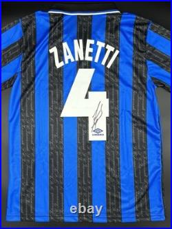 Javier Zanetti Signed Inter Milan Shirt WITH COA AND PROOF Javier Zanetti Signed Inter Milan Shirt WITH COA AND PROOF