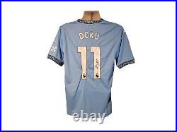 Jeremy Doku Signed Manchester City 24/25 Football Shirt COA