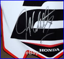 Jeremy McGrath #2 Signed Honda Red Front Number Plate SX MX JSA COA