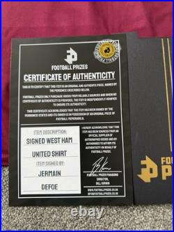 Jermaine Defoe Signed West Ham FC Shirt with COA Genuine Signature Very Rare Jermaine Defoe Signed West Ham FC Shirt with COA Genuine Signature Very Rare