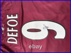 Jermaine Defoe Signed West Ham FC Shirt with COA Genuine Signature Very Rare Jermaine Defoe Signed West Ham FC Shirt with COA Genuine Signature Very Rare
