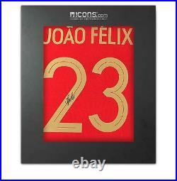Joao Felix Back Signed Portugal 2019-20 Home Shirt With Fan Style Numbers In Del
