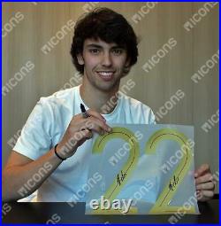 Joao Felix Back Signed Portugal 2019-20 Home Shirt With Fan Style Numbers In Del