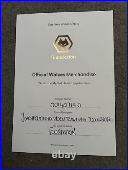 Joao Moutinho Wolves FC Worn Training Top 2020/1 Season With COA