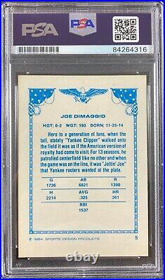 Joe Dimaggio auto signed card Sports Design Products Yankees PSA Encapsulated