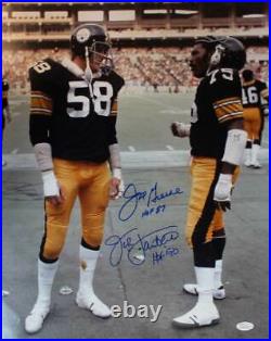 Joe Greene & Jack Lambert Signed Pittsburgh Steelers 16x20 Photo HOF JSA 11460