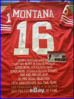 Joe Montana Signed Autograph Auto Jersey Coa Holo 49ers Rare Nfl Hof